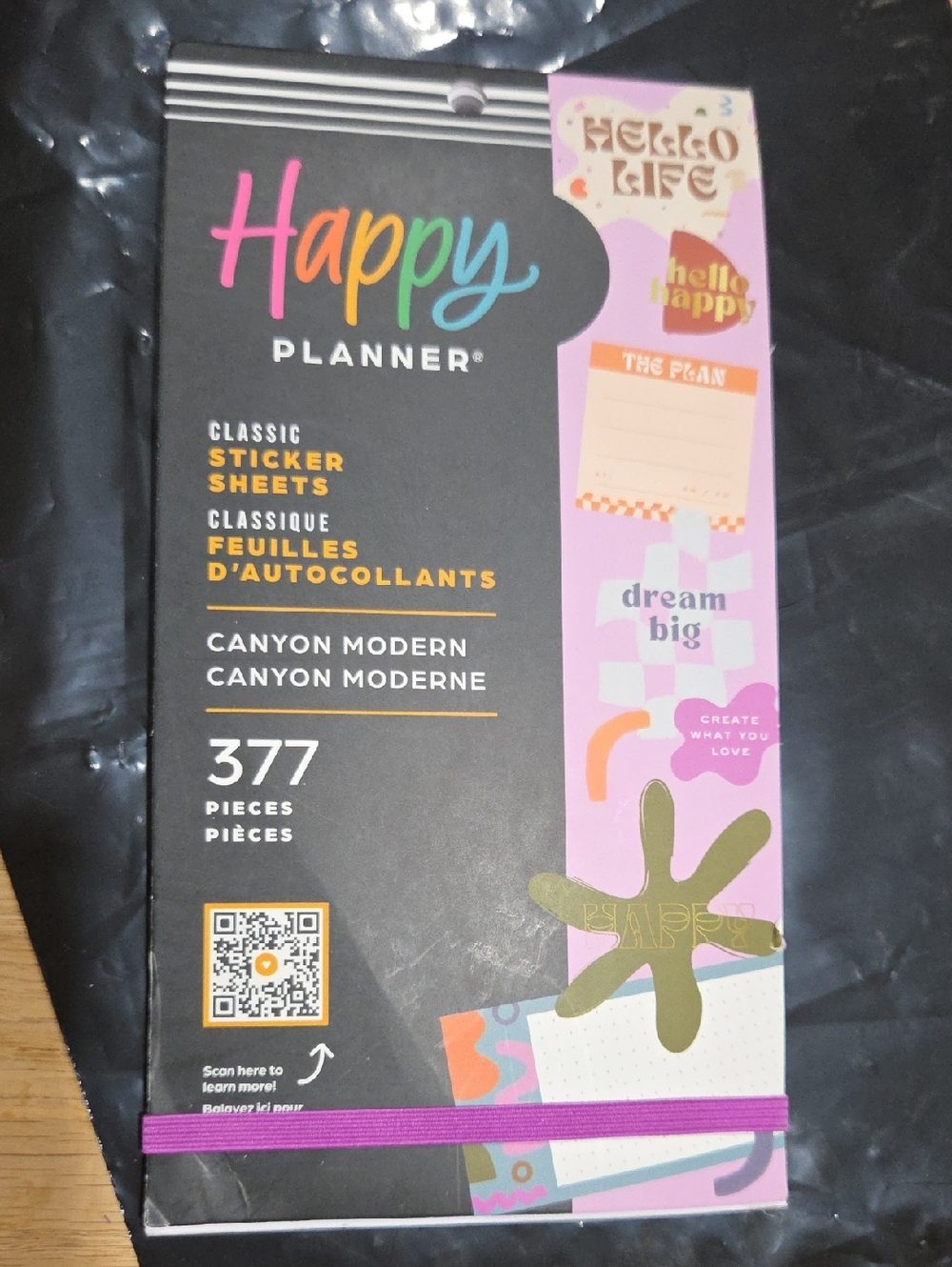 Happy Planner Sticker Pack - Black, Pink, Purple, Green, Blue, Orange
